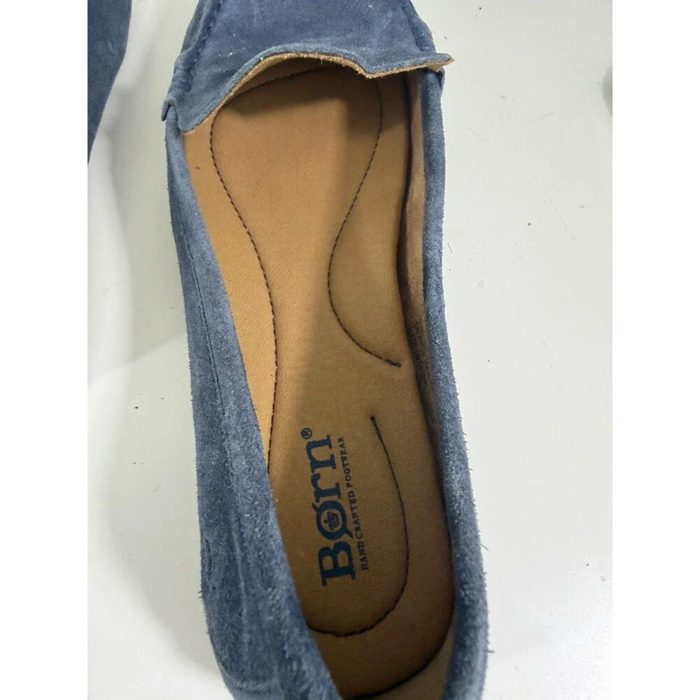 Born Axona Driving Mocs Loafers Blue Suede Women’s Sz 8.5 Coastal Chic Preppy